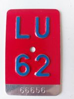 Velonummer LU 62 plaque Velo