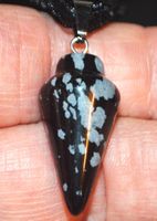 Halskette 29F – Pendel Schneeflocken Obsidian