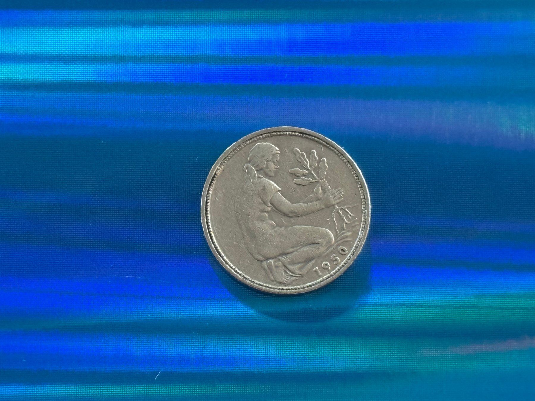 Tutti le monete: Deutschland 1950 - 50 Pfennig J – Usato da Pfäffikon SZ venduto da Sieben77 1