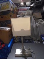 Tischleuchte / Tischlampe, eierschalenweiss, rechteckig