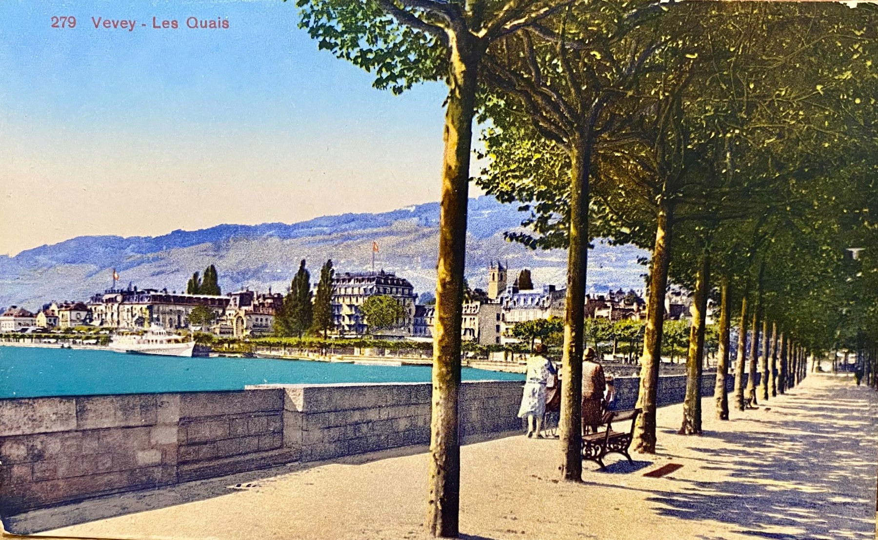 Cartoline postali: VEVEY - Les Quais - Lac Leman – Usato da Root venduto da ENGLAND-TREASURES 1
