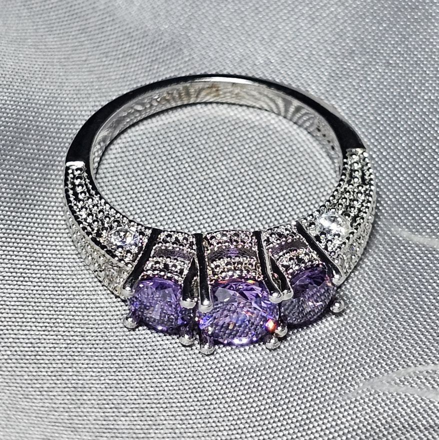 Bagues: Ring mit Amethyst, 925 versilbert, Gr. US 7(CH 54) – Neuf (Voir description) à Grenchen par maretop 9