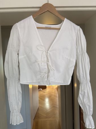 Lamarel Bluse weiss mit Schnürung vorne, XS
