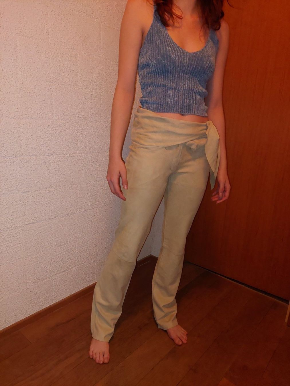 Dolce & Gabbana Pantaloni: Dolce&Gabbana . Lederhose gelb 36 – Nuovo e nell'imballaggio originale da Besenbüren venduto da teluride89