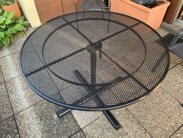 Gartentisch Streckmetall klappbar eisengrau rund 105 cm