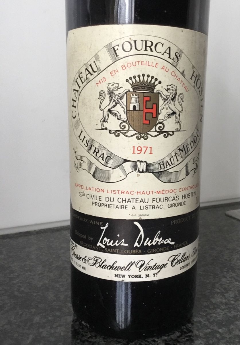 Wein: Château Fourcas Hosten 1971 Haut Médoc – Neu (gemäss Beschreibung) aus Rüschlikon von succes08 2