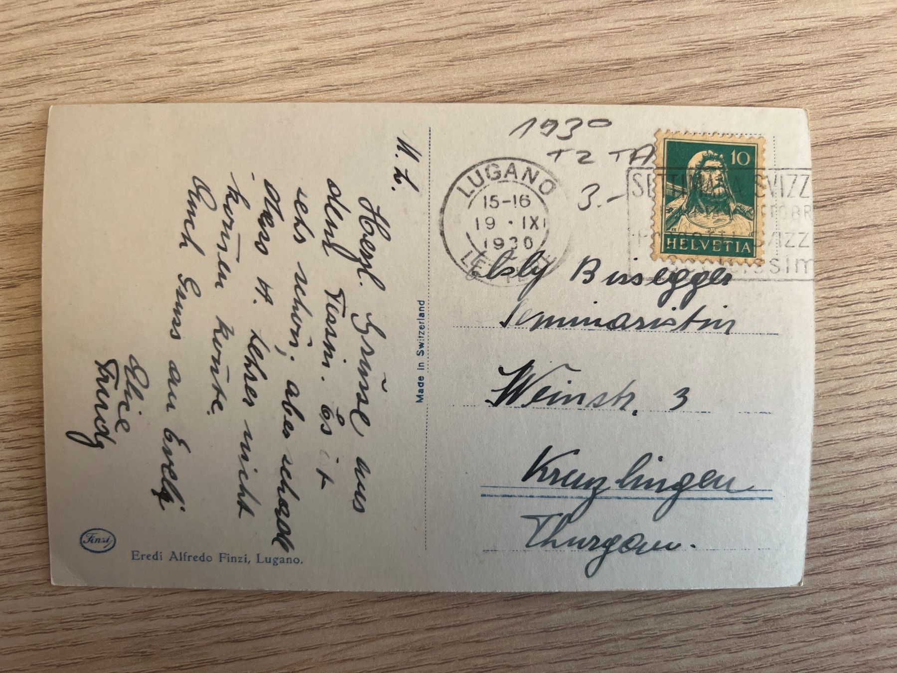 Ansichtskarten: Lugano Morcote 1930 – Gebraucht aus Prosito von Danielehh 1