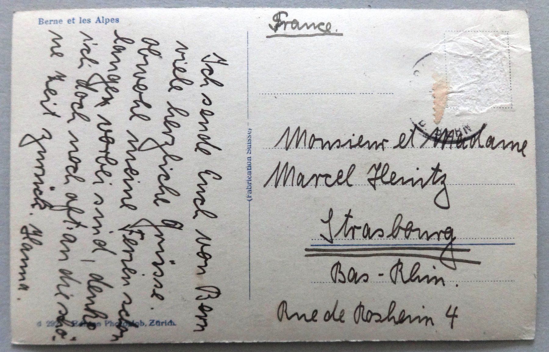 Cartoline postali: Bern und die Alpen – Difettoso da Fétigny venduto da Billy2miny 1