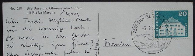 Cartoline postali: SILS-BASELGIA mit Piz La Margna – Usato da Jona venduto da philajona 1