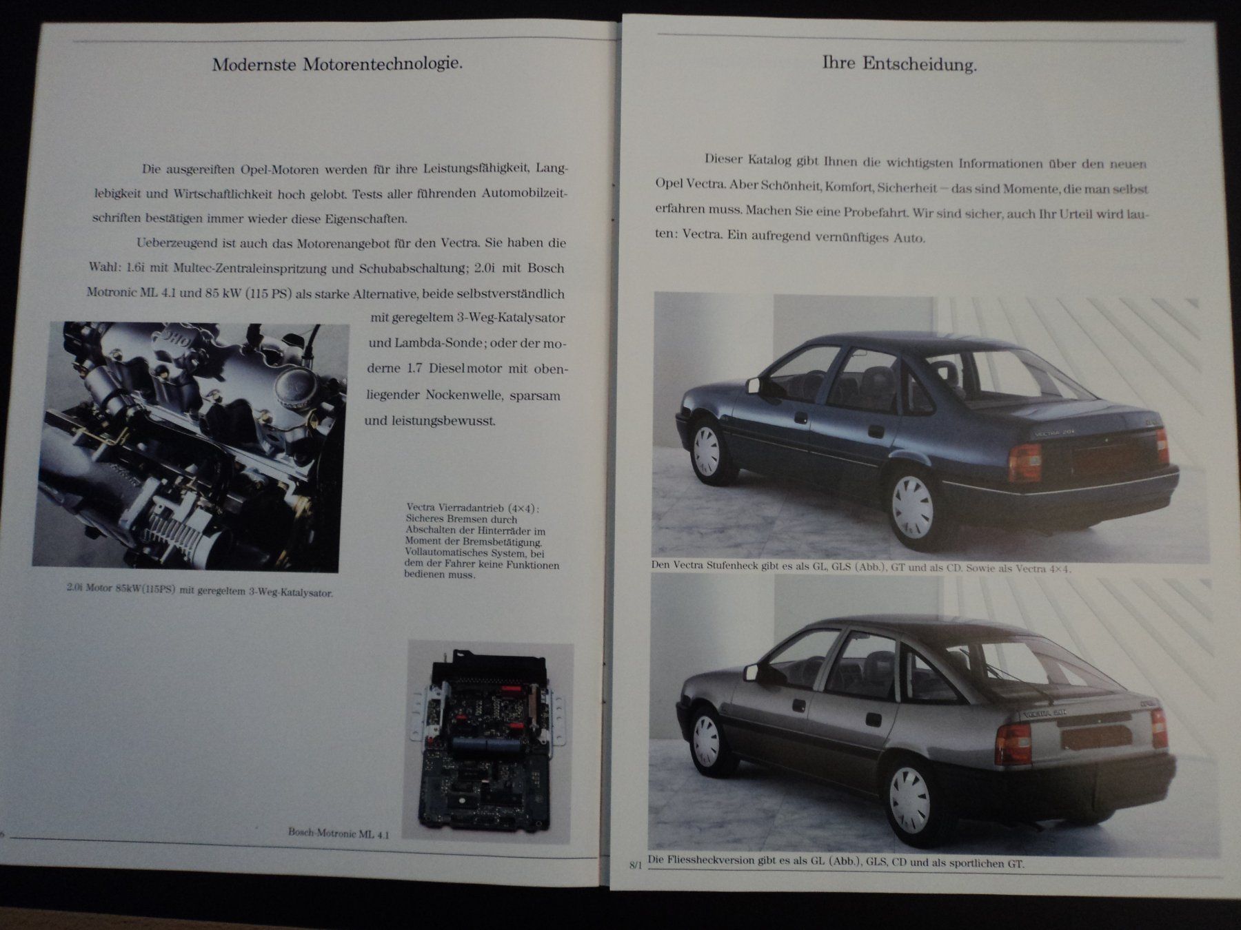 Opel Documents: Prospekt Opel Vectra 1988 – D'occasion à Schwarzenburg par modelCARama 3