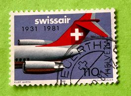  Nr.653 Sonderpostmarken 50 Jahr Swissair GESTEMPELT 1981  ﻿