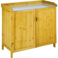 Pflanztisch mit Unterschrank Gartenschrank Holz SILVANA