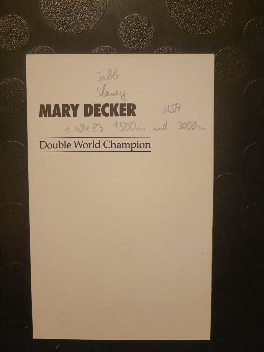 Autografi: Mary Decker - Leichtathletik - handsigniert – Usato da Menziken venduto da Artographs 1