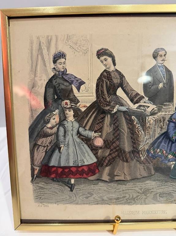 Grafica & Litografie: Antike Mode-Stich "Allgemeine Modenzeitung" 1864 – Usato da Obernau venduto da Arche_Noah_Brocki 1