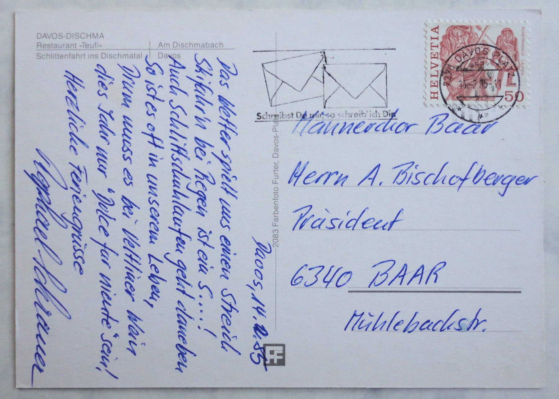 Cartoline postali: Davos-Dischma – Usato da Fétigny venduto da Billy2miny 1