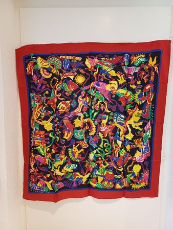 Farbiges Seiden Foulard made in Switzerland