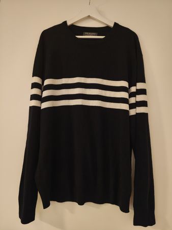 Herrenpullover Primark Gr. 2XL Schwarz/Weiß Pullover langarm