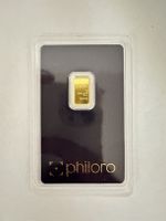 Goldbarren Philoro 1g Feingold Au 999.9 neu in Blister