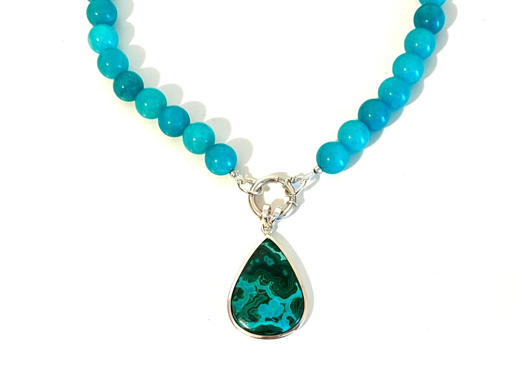 Ketten: Azur Malachite & Amazonit Necklace - Sterling Silver – Neu und originalverpackt aus Rüschlikon von ThereseJewelryDesign 5