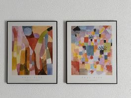 2 gerahmte Paul-Klee-Kunstdrucke