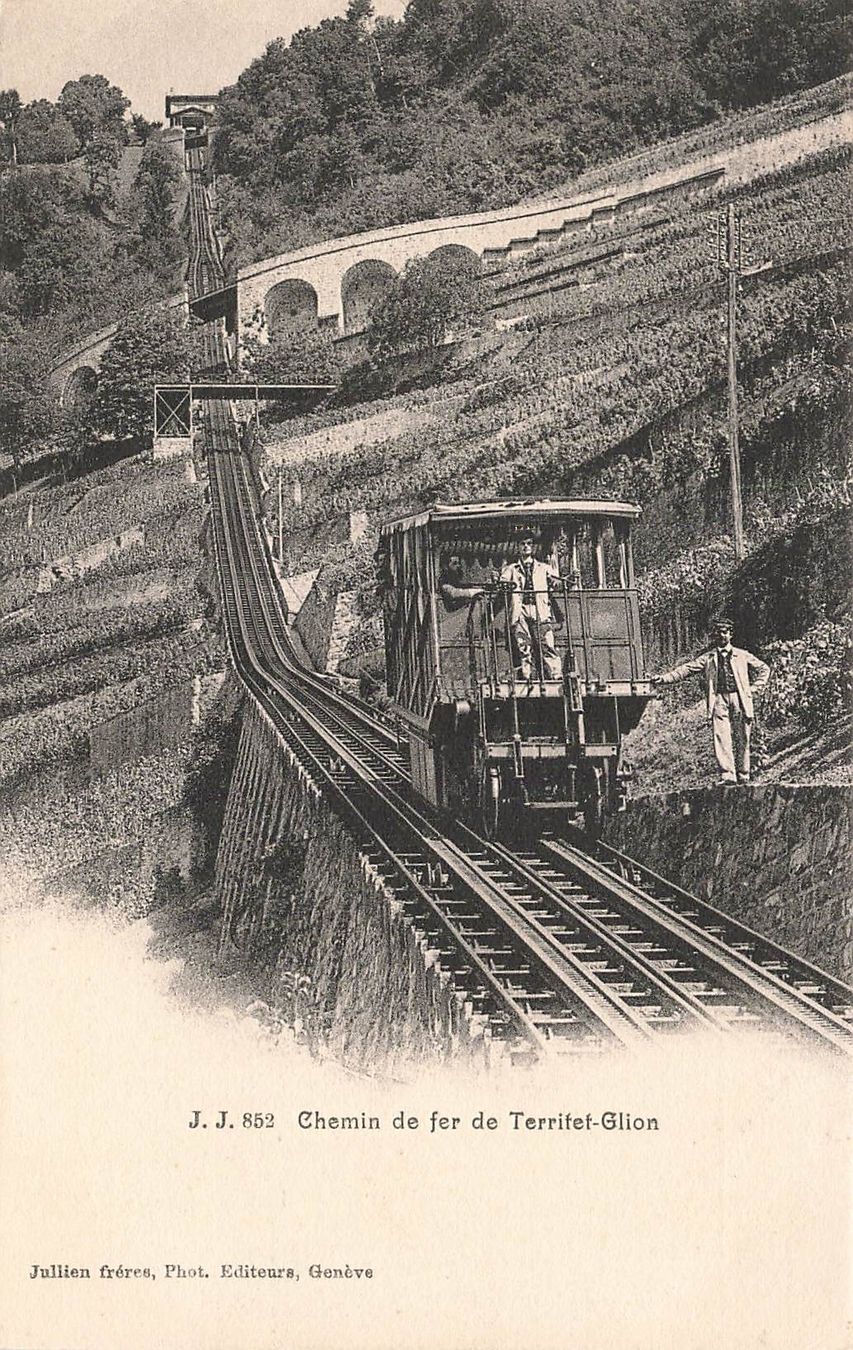 Cartoline postali: Chemin de fer de Territet Glion Eisenbahn – Usato da Biasca venduto da Blenio71