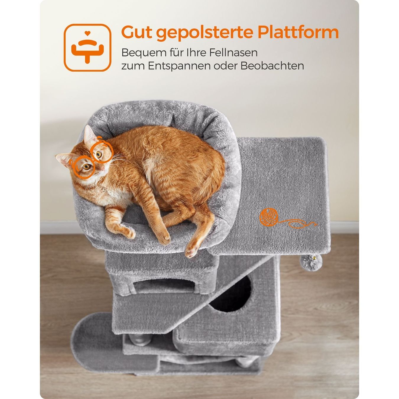 Katzenbaum - Kratzbaum: Kratzbaum 155cm Katzenbaum Höhlen Hängematte MODERNO – Neu (gemäss Beschreibung) aus Lachen SZ von MAMORU-MOEBEL 4