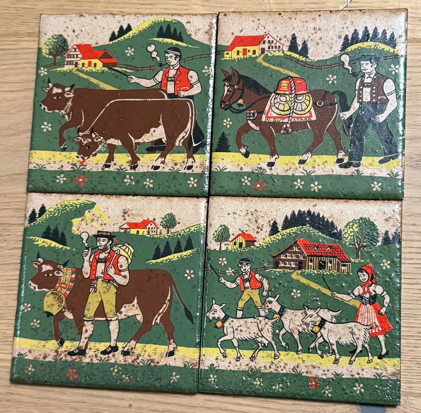 Piatti: 4  Keramik mit Appenzeller Sujet – Usato da Gersau venduto da pandabear01 1