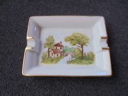 Porzellan Aschenbecher LIMOGES France Handbemalt 1992