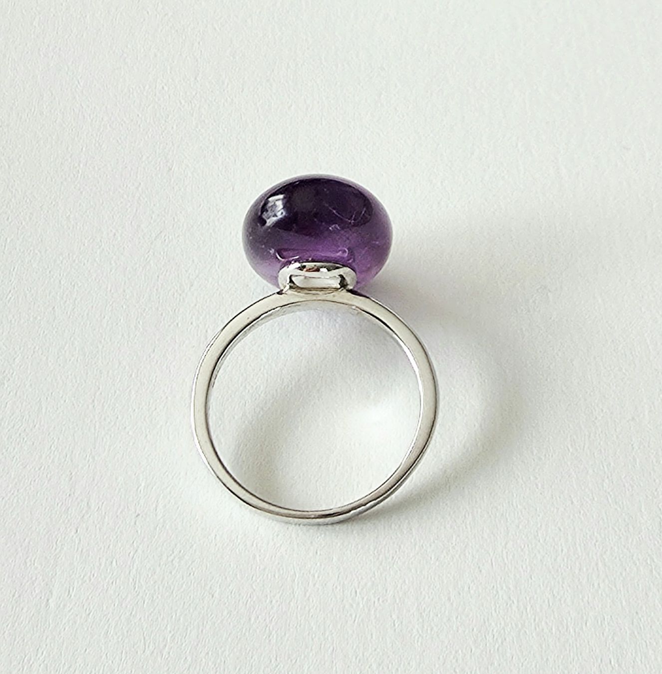 Anelli: Moderner Cabochon Natur-Amethyst Silberring 925 - Neu – Nuovo e nell'imballaggio originale da Uetikon am See venduto da Coralreef 7