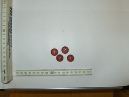 4 Knöpfe Ø 18 mm Kunststoff Rot