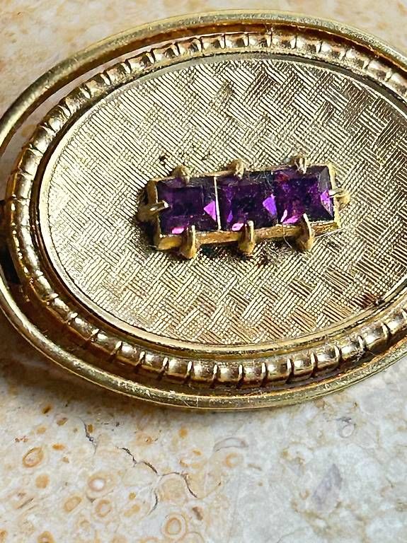 Spille & Fermagli: Ovale edle golden-violette Brosche – Usato da Basel venduto da bellespirit 3