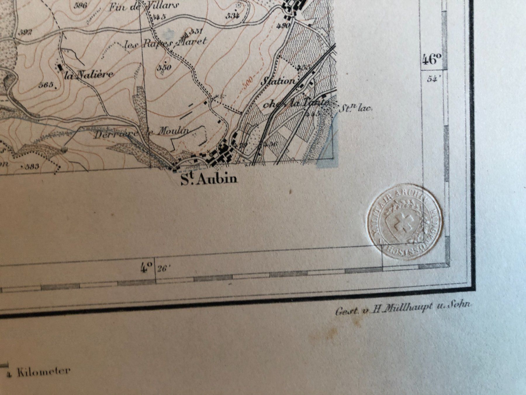 Landkarten & Atlanten: Siegfriedatlas Bl. 281: Travers 1885 – Gebraucht aus Zürich von allp 5