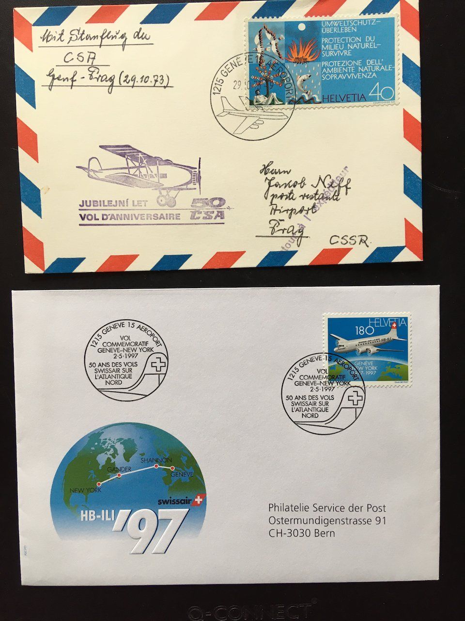 Tutti i francobolli: 9 Flugbriefe Schweiz 1969-99 – Usato da Nesslau venduto da andi_hon 2