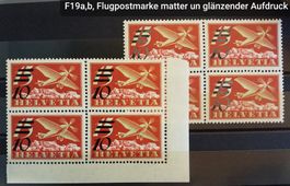 4155) F19a+b, Flugpostmarke im 4-Block postfrisch Kt. 200.-