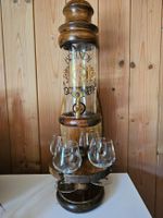 Getränkedispenser Brandy Glas Holz mit 4 Gläsern