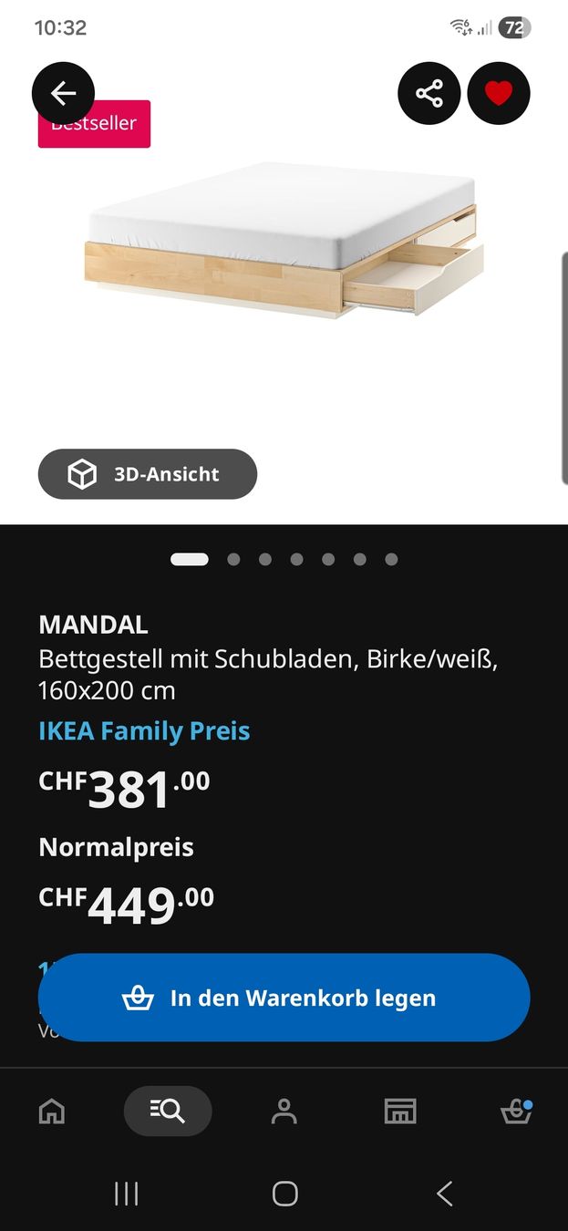 Ikea Letti: Bett 160x200, mit Kopfteil – Nuovo (secondo la descrizione) da Reinach BL venduto da tscholin 3