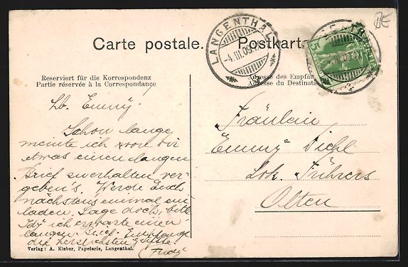 Cartes postales: Langenthal, Blick in die Wiesenstrasse – D'occasion à Berlin par bartko-reher 1
