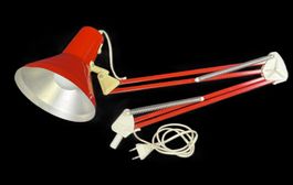 Lampe d'architecte articulée rouge vintage - Denmark - 60/70