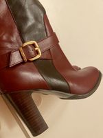 Top Design Lederstiefel, Gr. 38, Bordeaux/Braun, Herbst 🍁
