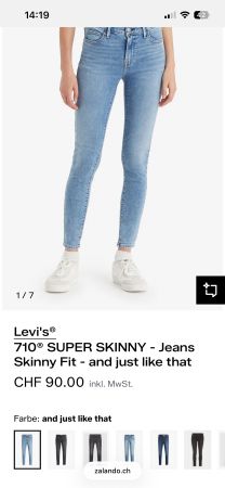Levi's 710 Super Skinny Jeans, Size 26, New with Tags