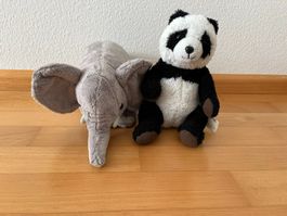 Elefant und Panda - Plüschtier