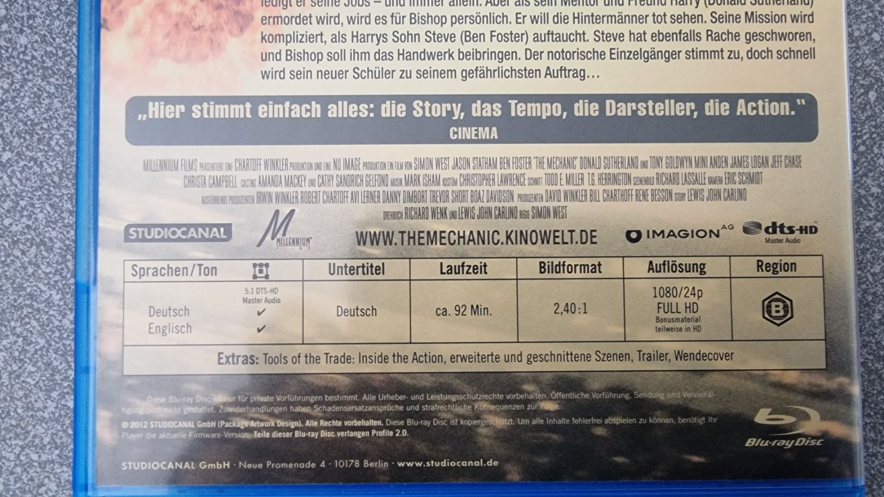 Tutti i DVDs: Blu Ray - The Mechanic / Jason Statham – Usato da Oetwil am See venduto da fineli2 1
