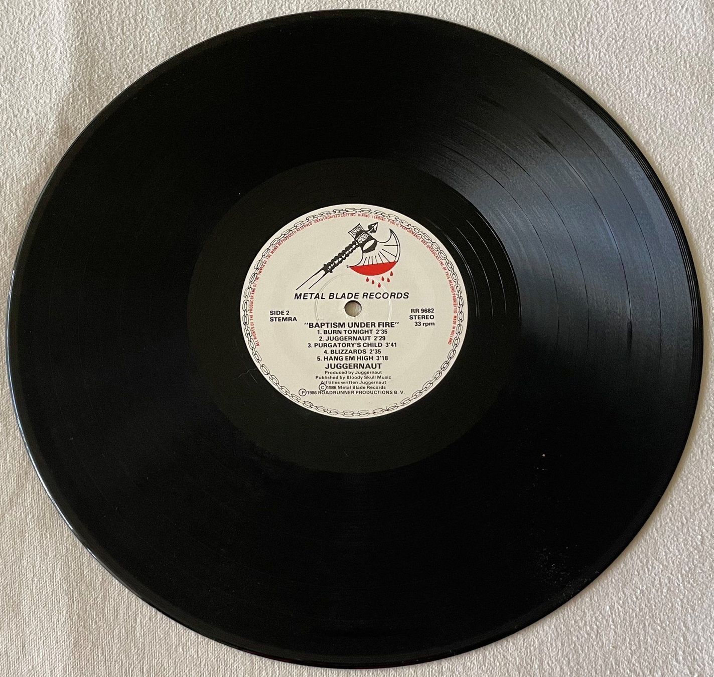 Dischi in vinile: Juggernaut – Baptism Under Fire - LP - 1986 - First Press – Usato da Uster venduto da Zardodel 3