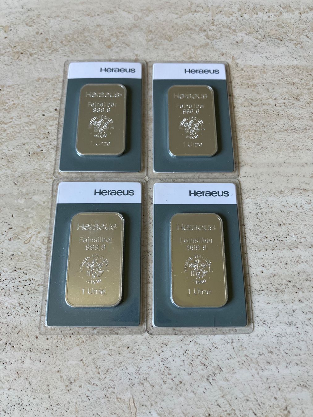 Edelmetalle: 4 Unzen Silber Heraeus – Neu und originalverpackt aus Basel von Jerry94BS