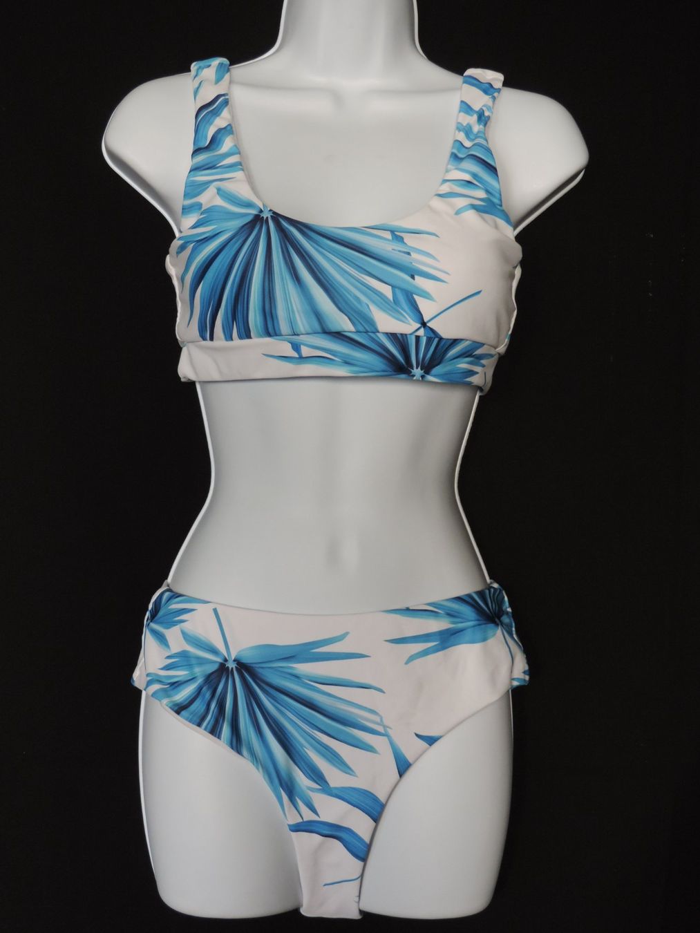 Costumi da bagno & Bikini: maillot de bains bleu blanc tropical – Usato da Genève venduto da Axelle333 3