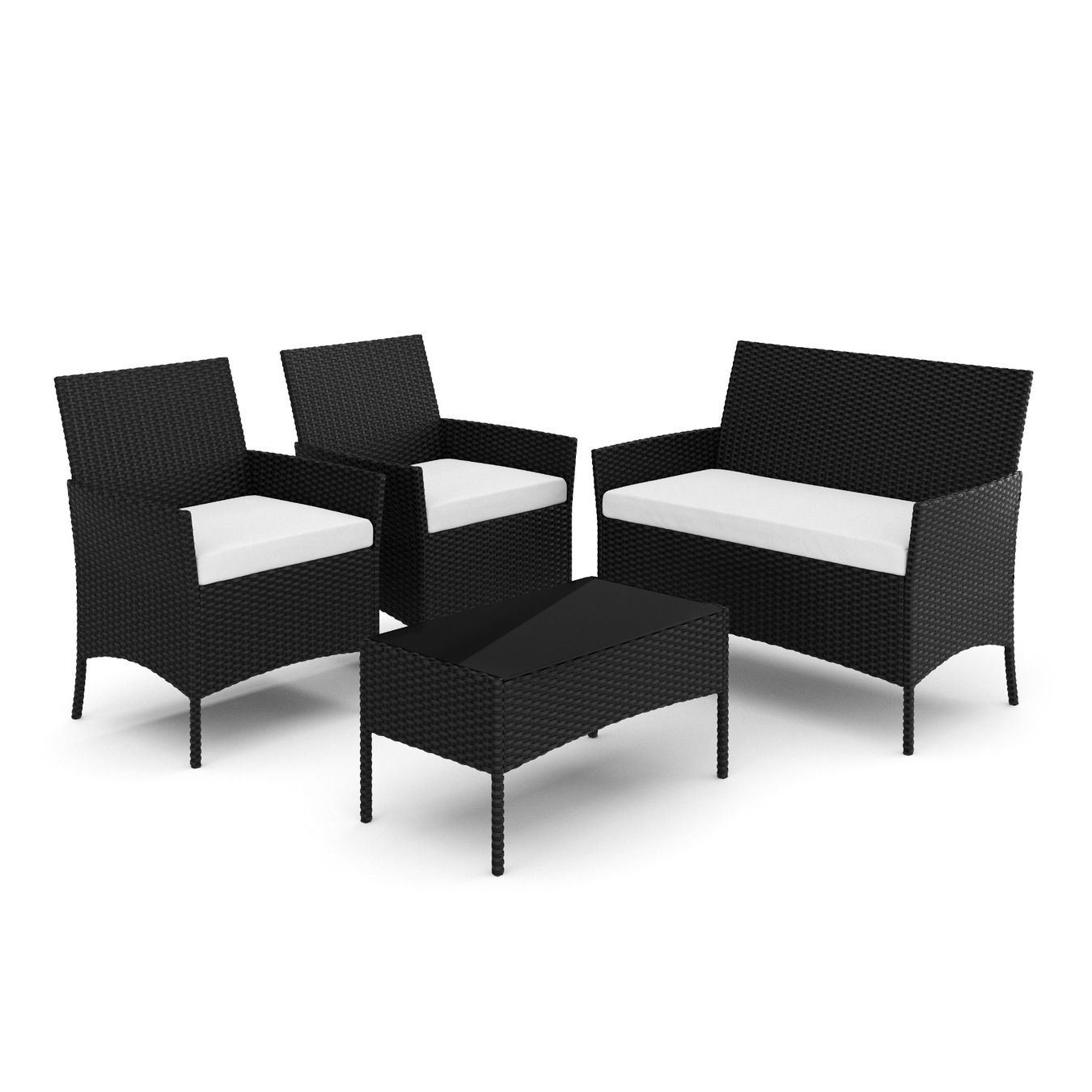 Tischset: Gartenset Rattan MOLDE schwarz/beige – Neu und originalverpackt aus Baar von KardosShop 3