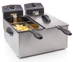 Edelstahl Doppel-Fritteuse - 6 Liter, 2 x 1800 Watt