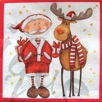 Serviette santa mit elch (w126) 2Stk.
