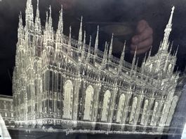 Verre ancienne photo de la cathédrale de Milan - Vintage!