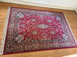 Orientteppich rot mit Blumenmuster 235x168 cm guter Zustand